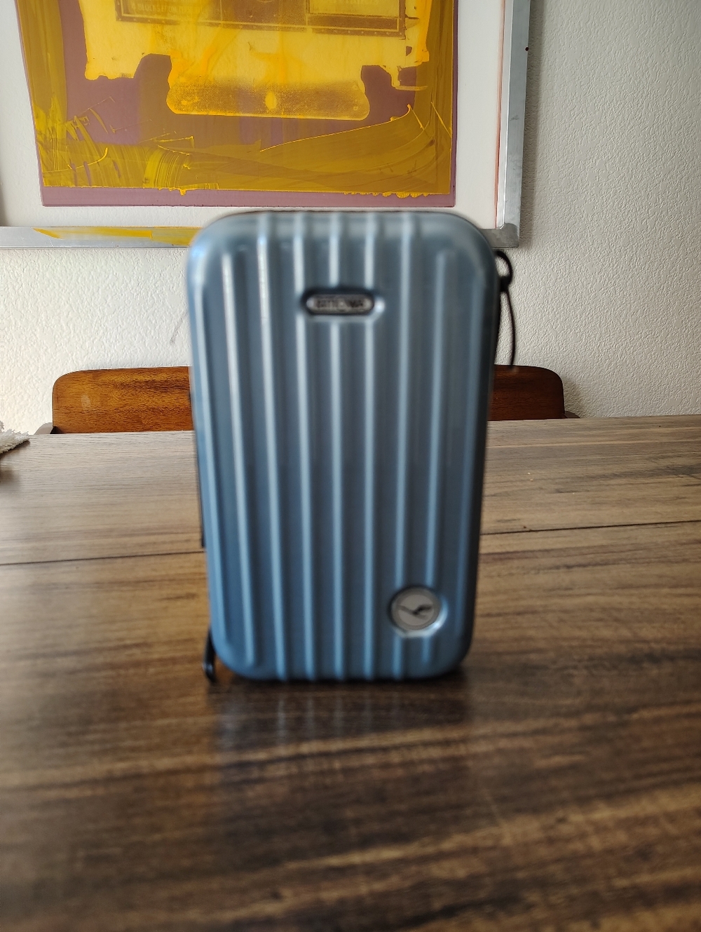 Rimowa Lufthansa First Class Amenity Toiletries Case Metallic  Baby Blue - Picture 2 of 4